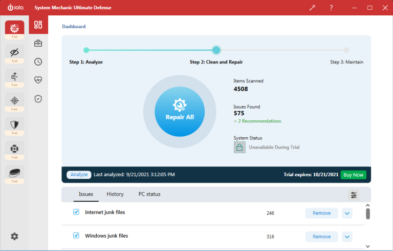 Iolo System Mechanic Ultimate Defense (7 Tools In 1) - DISC Only, No Box, For Windows 12 thumbnail image