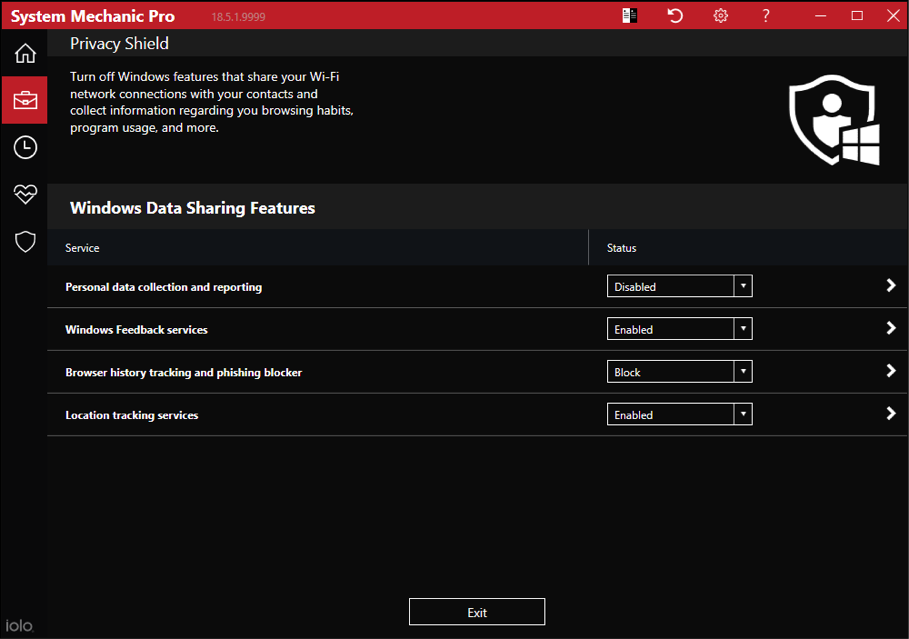 SMP dark mode privacy shield