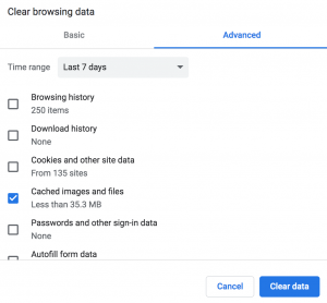 Clear browsing data