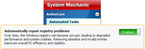Automatically repair registry problems